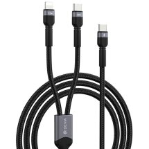 Кабель DEVIA EC648 Extreme Speed Series Type-C to Type-C + Lightning 60W (1.2m) - Black: фото 1 з 8