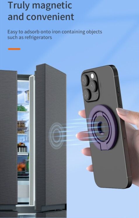 Кільце-тримач Deexe Magnetic Ring - Purple: фото 11 з 19