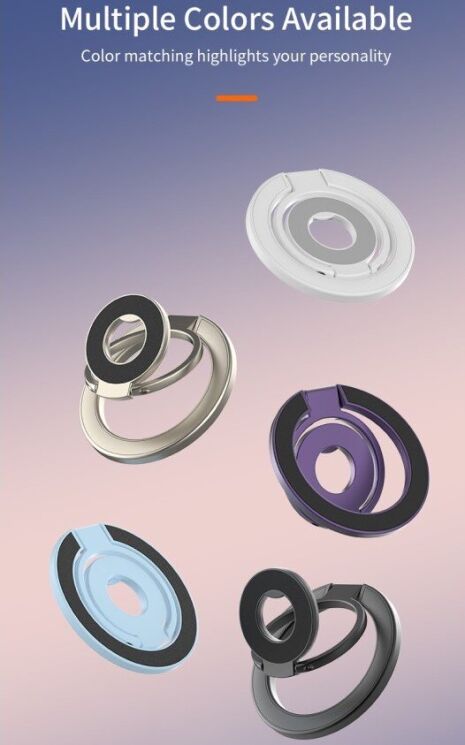 Кільце-тримач Deexe Magnetic Ring - Purple: фото 9 з 19