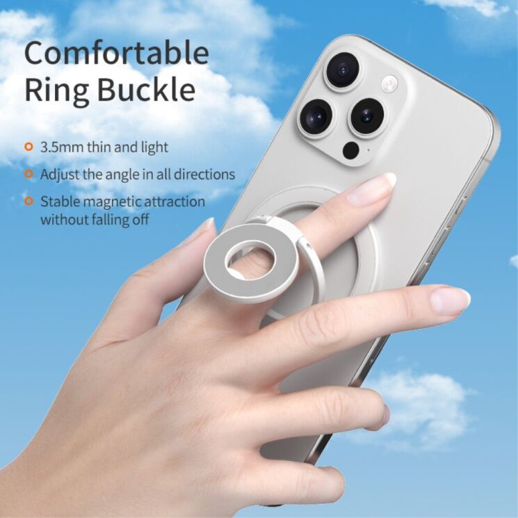 Кільце-тримач Deexe Magnetic Ring - Purple: фото 6 з 19