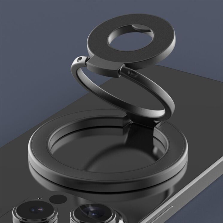 Кільце-тримач Deexe Magnetic Ring - Black: фото 2 з 19