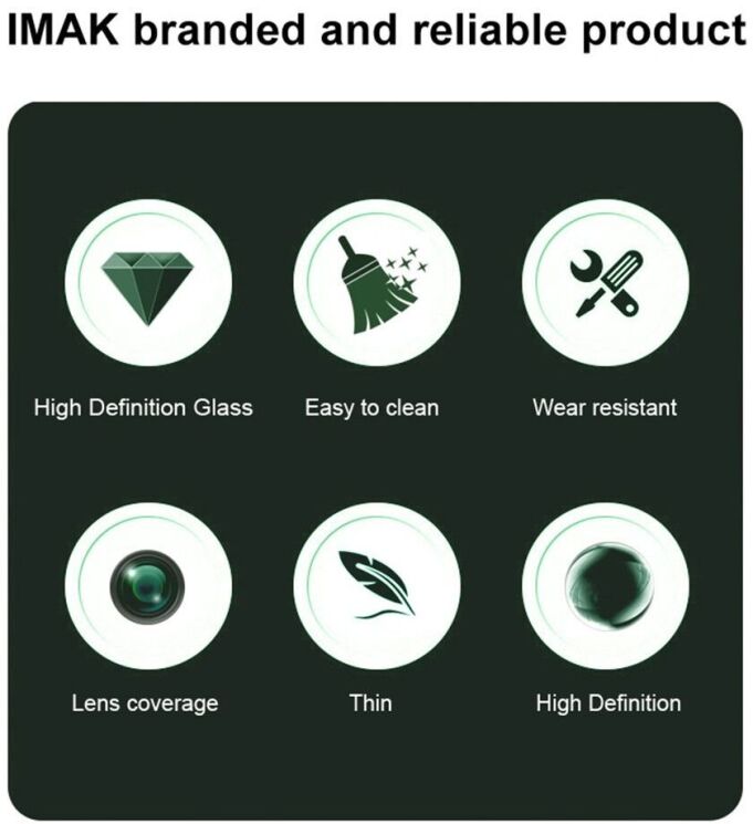 Комплект захисних стекол IMAK Camera Lens Protector для Xiaomi Poco F7 Pro / Poco F7 Ultra: фото 7 из 9