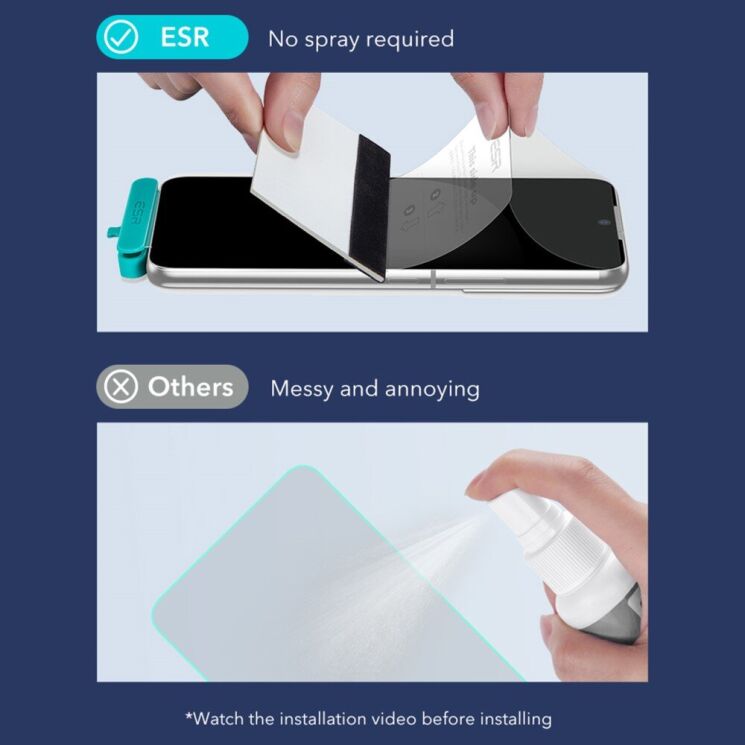 Комплект защитных пленок ESR Liquid Skin Full-Coverage Screen Protector для Samsung Galaxy S22 (S901): фото 9 из 10