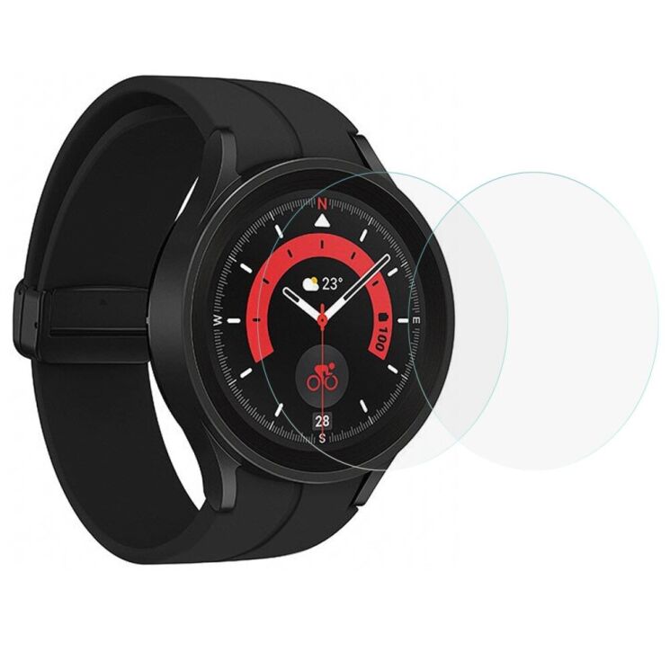 Комплект защитных стекол Deexe Screen Protector для Samsung Galaxy Watch 5 Pro (45mm): фото 1 из 6