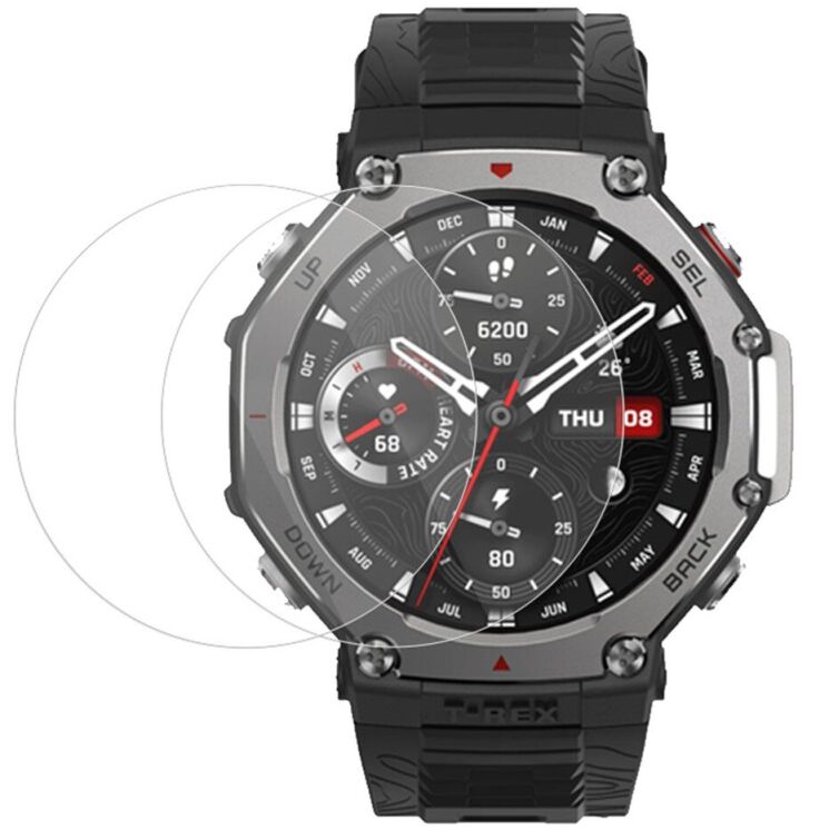 Комплект защитных стекол Deexe Screen Protector для Xiaomi Amazfit T-ReX 3: фото 1 из 6