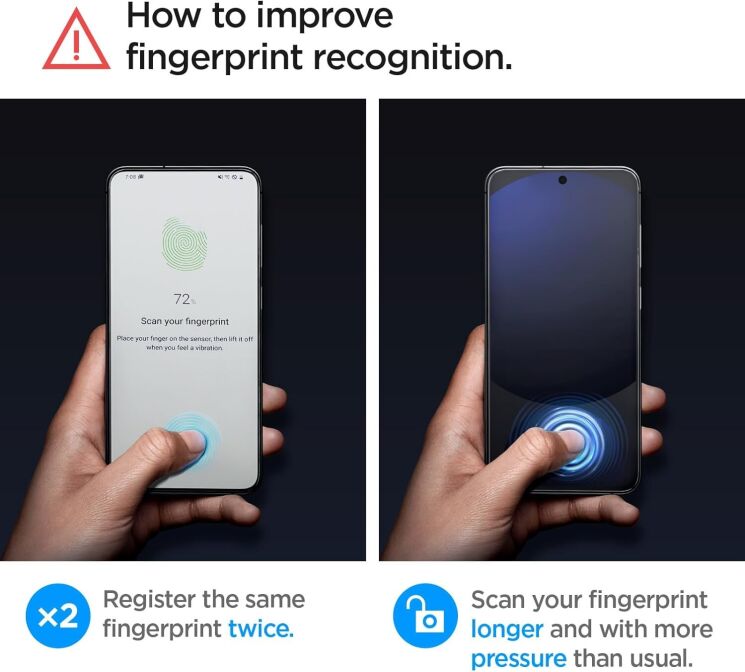 Комплект защитных стекол Spigen (SGP) GLAS.tR EZ Fit Sensor Protected для Samsung Galaxy S24 FE (S721) AGL08729: фото 13 из 13