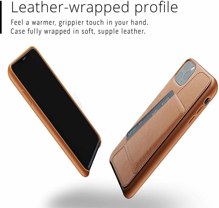 Кожаный чехол MUJJO Full Leather Wallet для Apple iPhone 11 Pro Max - Black: фото 4 из 8