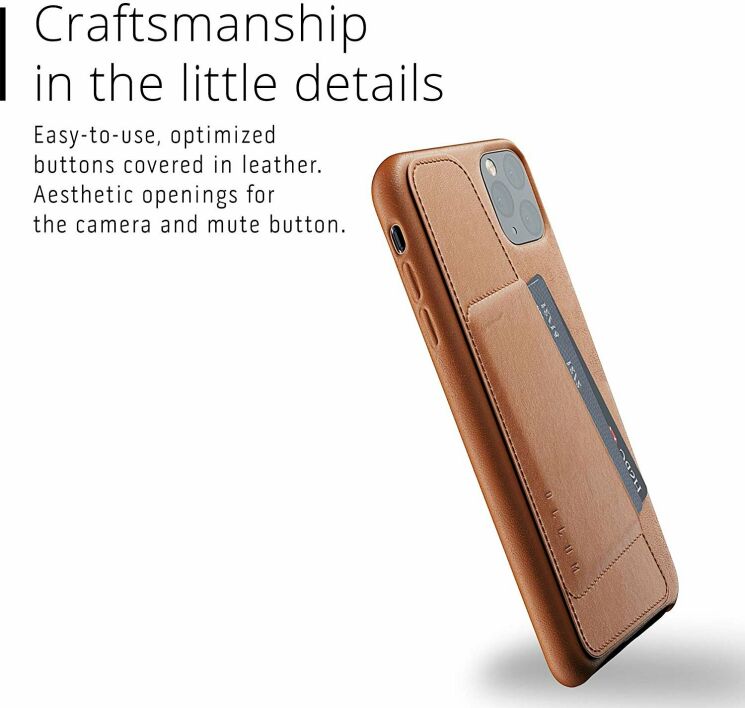 Кожаный чехол MUJJO Full Leather Wallet для Apple iPhone 11 Pro Max - Alpine Green: фото 7 из 8