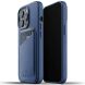Кожаный чехол MUJJO Full Leather Wallet для Apple iPhone 13 Pro - Monaco Blue (280595L). Фото 1 из 16