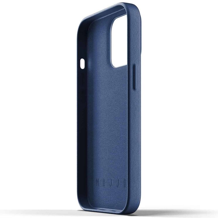 Кожаный чехол MUJJO Full Leather Wallet для Apple iPhone 13 Pro - Monaco Blue: фото 5 из 16