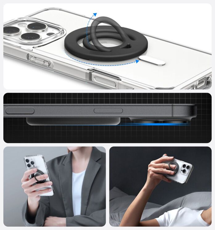 Магнитное кольцо-держатель Spigen (SGP) Dual Pop Mag (AMP08886) - Black: фото 6 из 10