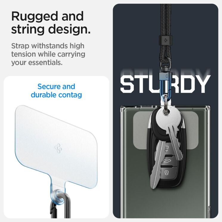 Набор ремешков Spigen (SGP) Universal Strap Set Crossbody & Wrist (AFA08364) - Mute Blue: фото 16 из 17