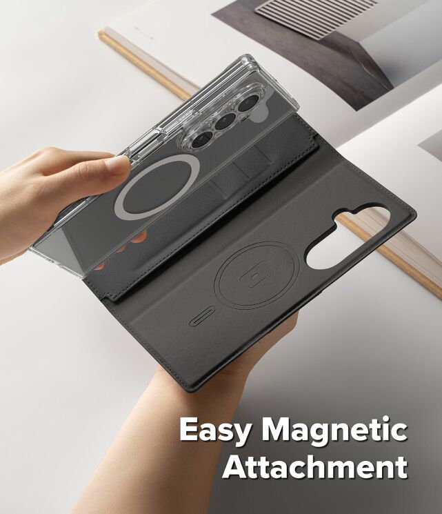 Накладной чехол-кошелек Ringke Folio Grip Wallet Magnetic (FF) для Samsung Galaxy Fold 8 Ultra / Fold 7 (8800293855408) - Black: фото 4 из 10