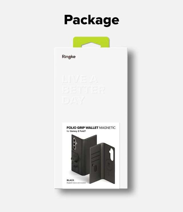 Накладной чехол-кошелек Ringke Folio Grip Wallet Magnetic (FF) для Samsung Galaxy Fold 8 Ultra / Fold 7 (8800293855408) - Black: фото 9 из 10