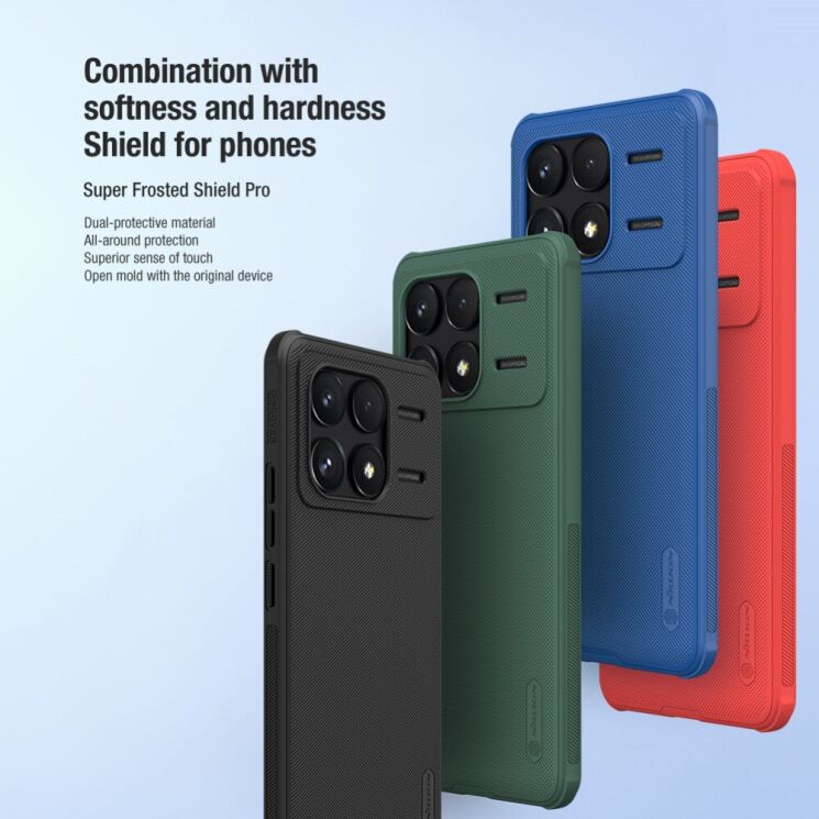 Пластиковый чехол NILLKIN Frosted Shield Pro для Xiaomi Poco F6 Pro - Black: фото 6 из 17