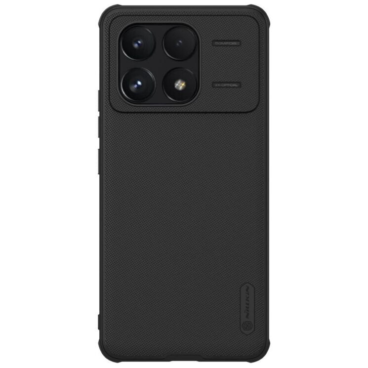 Пластиковый чехол NILLKIN Frosted Shield Pro для Xiaomi Poco F6 Pro - Black: фото 1 из 17