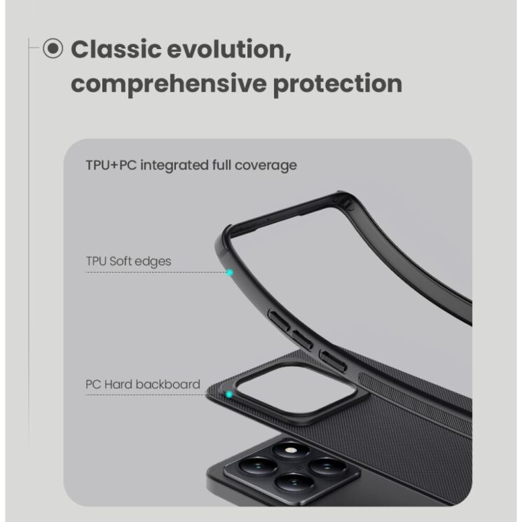 Пластиковый чехол NILLKIN Frosted Shield Pro Magnetic для Xiaomi 14T - Black: фото 8 из 12