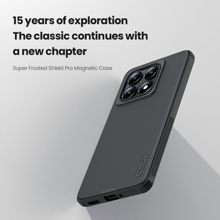 Пластиковый чехол NILLKIN Frosted Shield Pro Magnetic для Xiaomi 14T - Black: фото 11 из 12