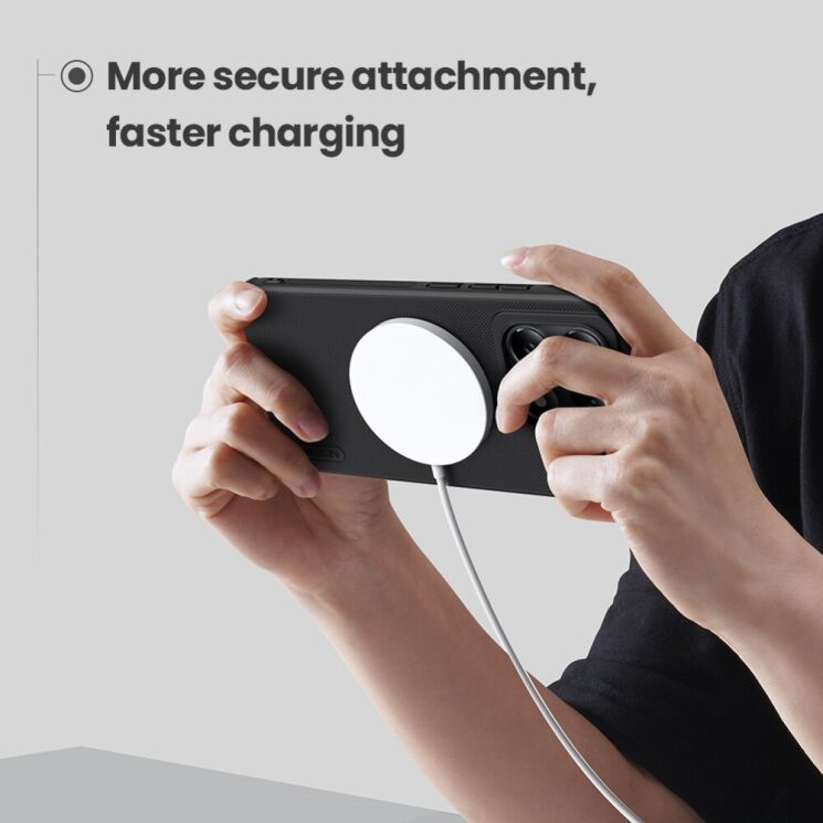Пластиковый чехол NILLKIN Frosted Shield Pro Magnetic для Xiaomi 14T - Black: фото 10 из 12