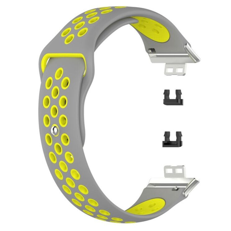 Ремешок Deexe Dot Color для Huawei Watch Fit - Grey / Yellow: фото 3 из 5