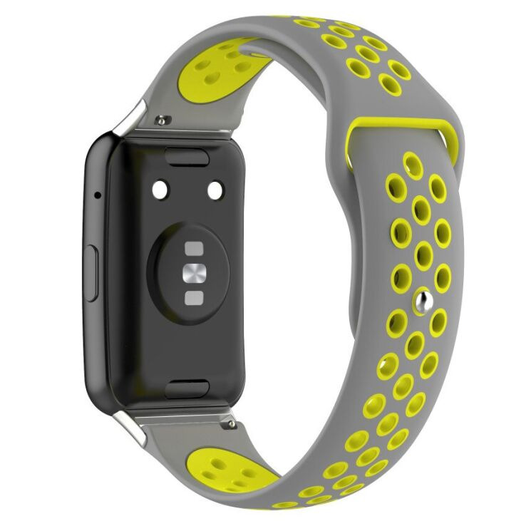 Ремешок Deexe Dot Color для Huawei Watch Fit - Grey / Yellow: фото 2 из 5