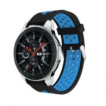 Ремешок Deexe Dual Color для Samsung Galaxy Watch 46mm / Watch 3 45mm / Gear S3 - Black/Blue: фото 1 из 4