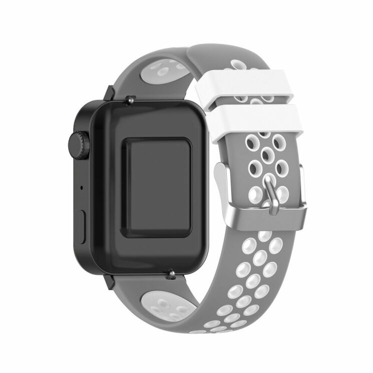 Ремешок Deexe Dual Color для Xiaomi Mi Watch (Chinese) - Grey/White: фото 2 из 7