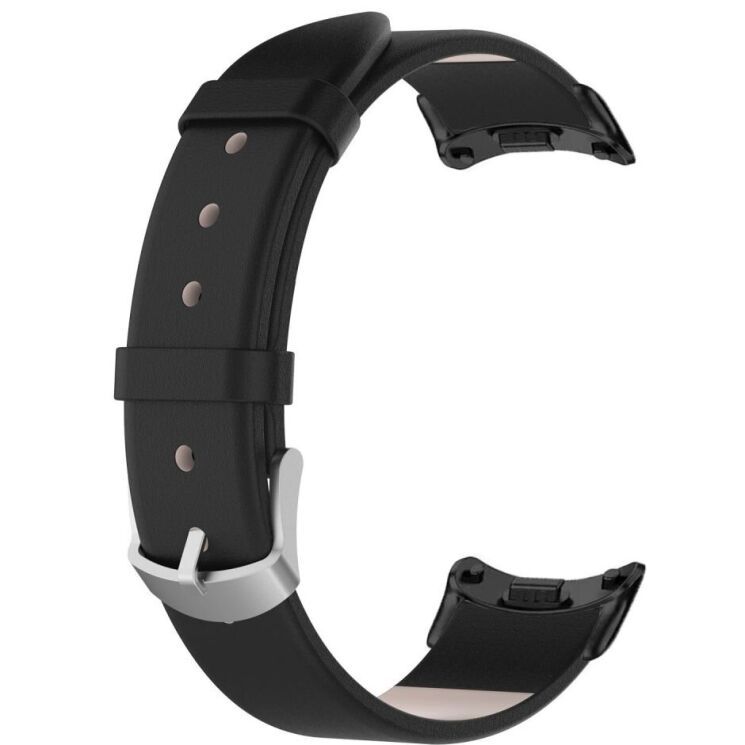 Ремешок Deexe Leather Strip для Xiaomi Mi Smart Band 8 / 9 - Black: фото 3 из 6