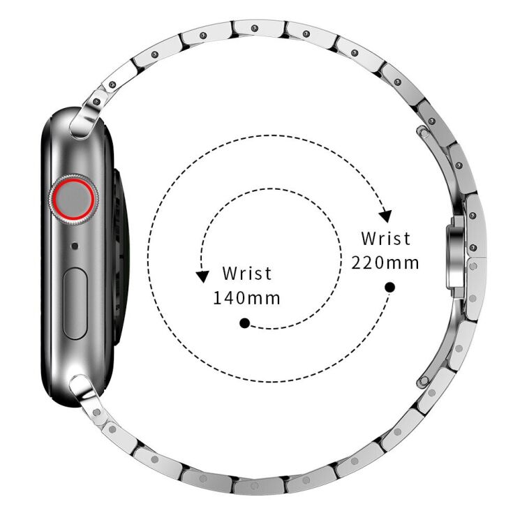 Ремінець Deexe Metal Strap для Apple Watch 42 (Series 10/11) / 41 / 40 / SE 40 / 38 - Silver: фото 5 з 9