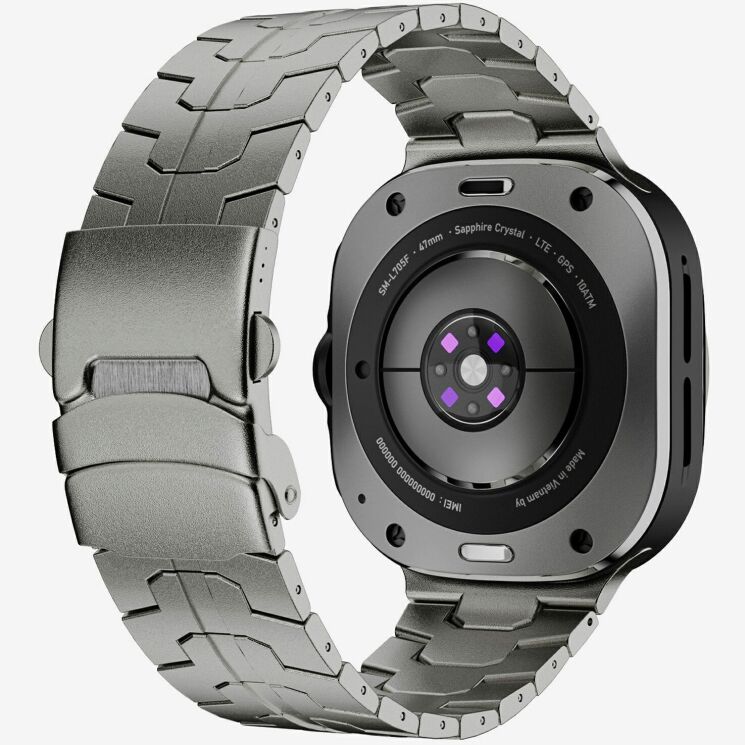 Ремінець Deexe Metal Strap для Samsung Galaxy Watch 8 (40/44mm) - Titanium: фото 1 з 6