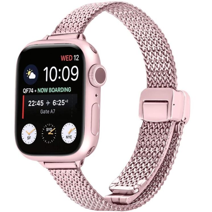 Ремінець Deexe Milanese Band для Apple Watch 42 (Series 10) / 41 / 40 / SE 40 / 38 - Rose Pink: фото 2 з 6