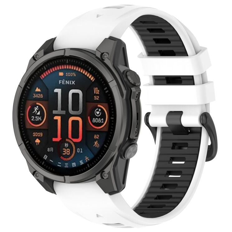 Ремінець Deexe Modern Strap для годинників Garmin з шириною кріплення QuickFit 20mm - White / Black (270816WB) Ремінець Deexe Modern Strap для годинників Garmin з шириною кріплення QuickFit 20mm - White / Black: фото 4 з 7