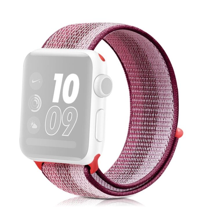 Ремешок Deexe Nylon Loop для Apple Watch 42 (Series 10) / 41 / 40 / SE 40 / 38 - Stripe Purple: фото 1 из 6
