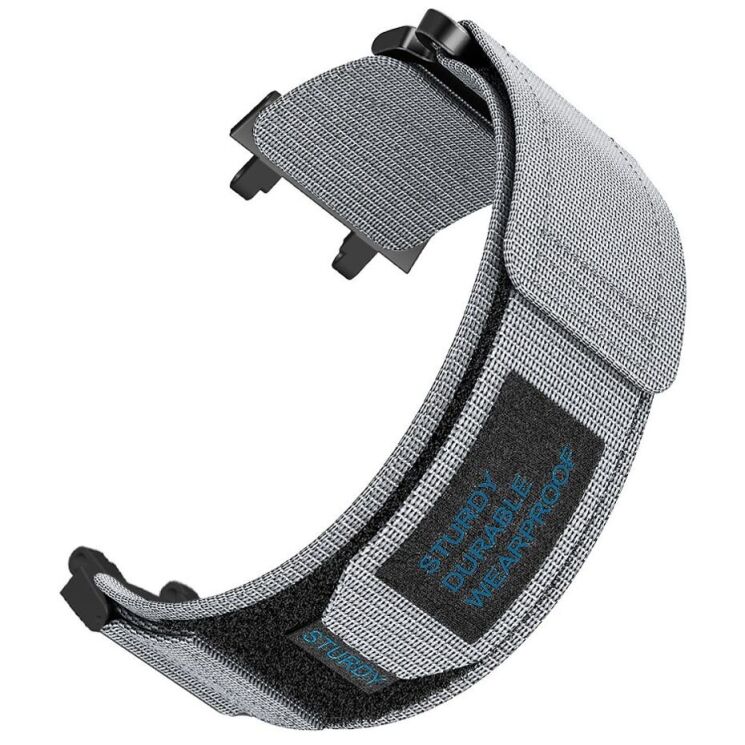 Ремінець Deexe Nylon Magic Tape для Xiaomi Amazfit T-ReX 3 - Grey: фото 1 з 4