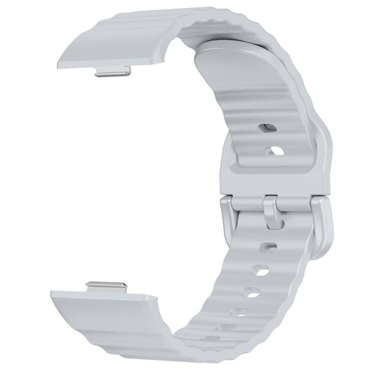 Ремешок Deexe Silicone Fit для Huawei Watch Fit 3 / Fit 4 / Fit 4 Pro - Light Grey: фото 2 из 4