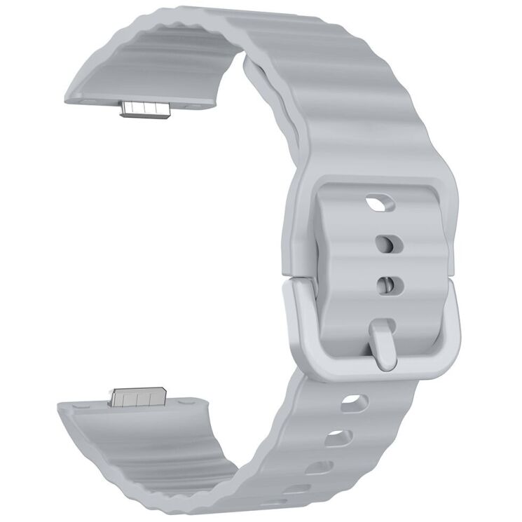Ремешок Deexe Silicone Fit для Huawei Watch Fit 3 / Fit 4 / Fit 4 Pro - Light Grey: фото 3 из 4