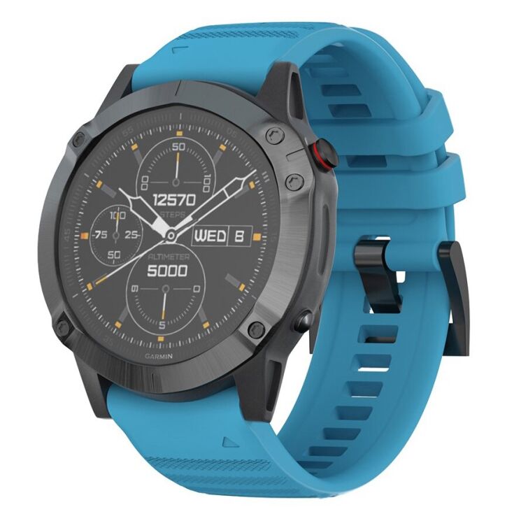 Ремешок Deexe Silicone Strap для часов Garmin c креплением QuickFit 26mm - Blue: фото 1 из 4