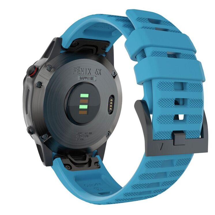 Ремешок Deexe Silicone Strap для часов Garmin c креплением QuickFit 26mm - Blue: фото 2 из 4