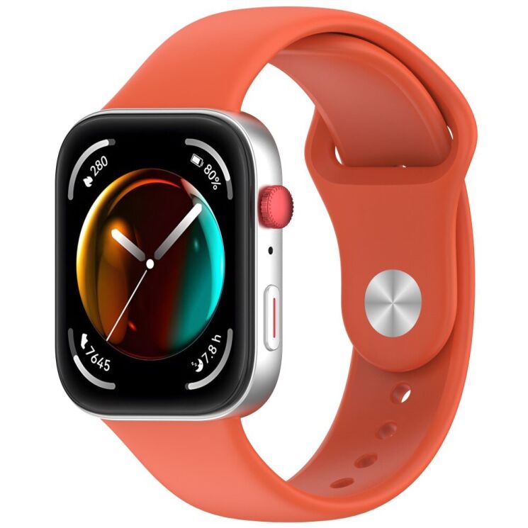 Ремешок Deexe Soft Touch для Huawei Watch Fit 3 - Orange: фото 4 из 7