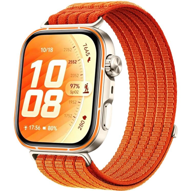 Ремешок Deexe Soft Weave для Huawei Watch Fit 4 Pro / Fit 4 / Fit 3 - Orange: фото 2 из 5