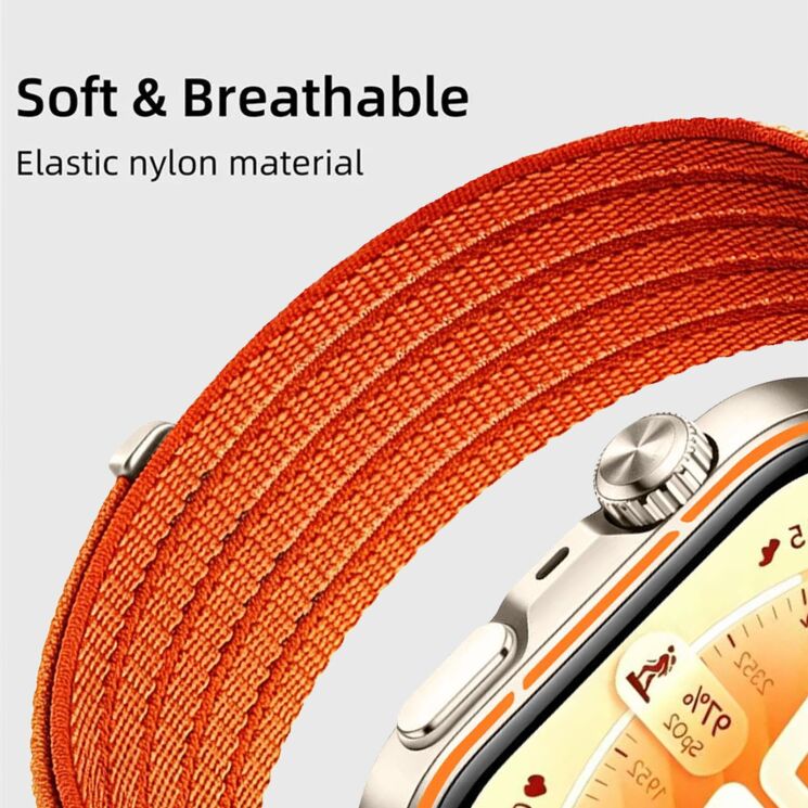 Ремешок Deexe Soft Weave для Huawei Watch Fit 4 Pro / Fit 4 / Fit 3 - Orange: фото 4 из 5