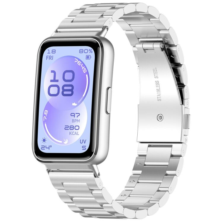 Ремешок Deexe Stainless Steel для Huawei Band 11 Pro / Band 11 - Silver (410603S) Ремешок Deexe Stainless Steel для Huawei Band 11 Pro / Band 11 - Silver: фото 2 из 10