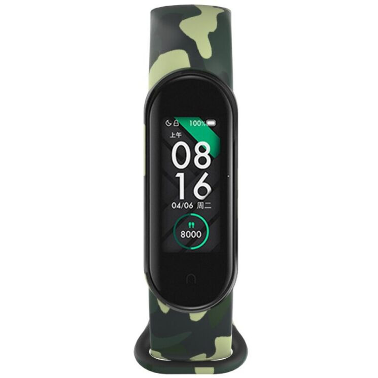 Ремешок Deexe Style Strap для Xiaomi Mi Band 5 / Mi Band 6 - Green/Camouflage: фото 2 из 5