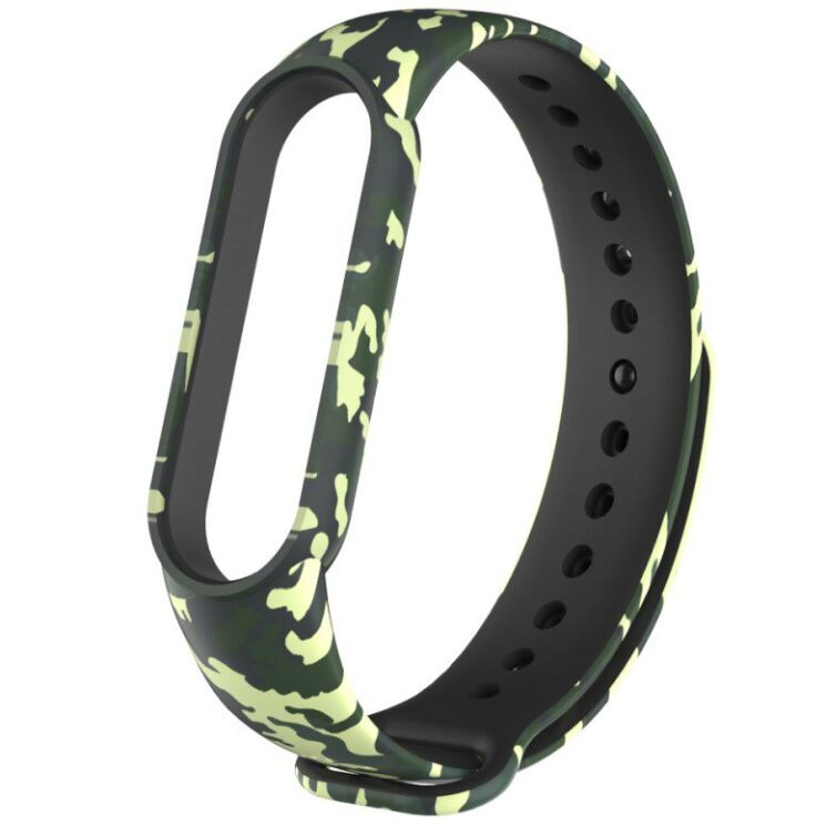 Ремешок Deexe Style Strap для Xiaomi Mi Band 5 / Mi Band 6 - Green/Camouflage: фото 4 из 5