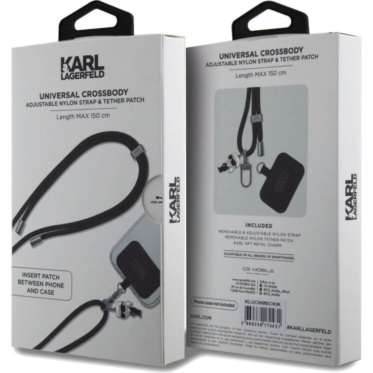 Ремешок для смартфона Karl Lagerfeld Universal CBDY Cord (KLUCNMSCKIK) - Black (983038B) Ремешок для смартфона Karl Lagerfeld Universal CBDY Cord (KLUCNMSCKIK) - Black: фото 4 из 4