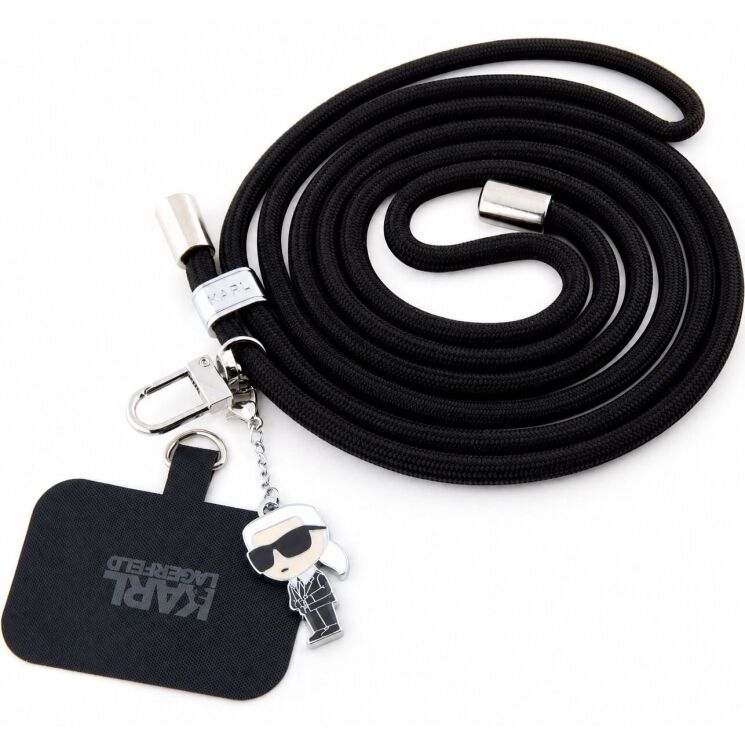 Ремешок для смартфона Karl Lagerfeld Universal CBDY Cord (KLUCNMSCKIK) - Black (983038B) Ремешок для смартфона Karl Lagerfeld Universal CBDY Cord (KLUCNMSCKIK) - Black: фото 1 из 4