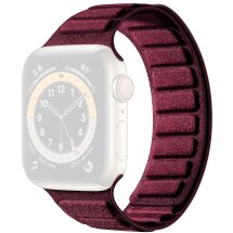 Ремешок Reframe Suede Leather для Apple Watch 46 / 45 / 44 / SE 44 / 42 (Series 1-3) / Ultra / Ultra 2 / Ultra 3 - Wine Red: фото 1 из 7