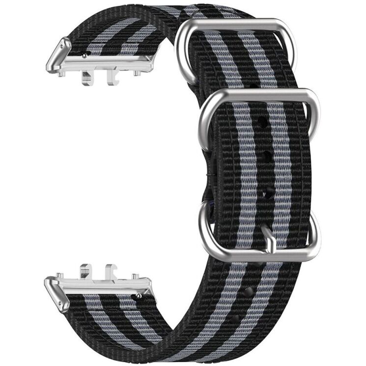 Ремінець UniCase Nylon Braslet для Samsung Galaxy Fit 3 - Black / Grey / Black / Grey / Black: фото 2 з 6