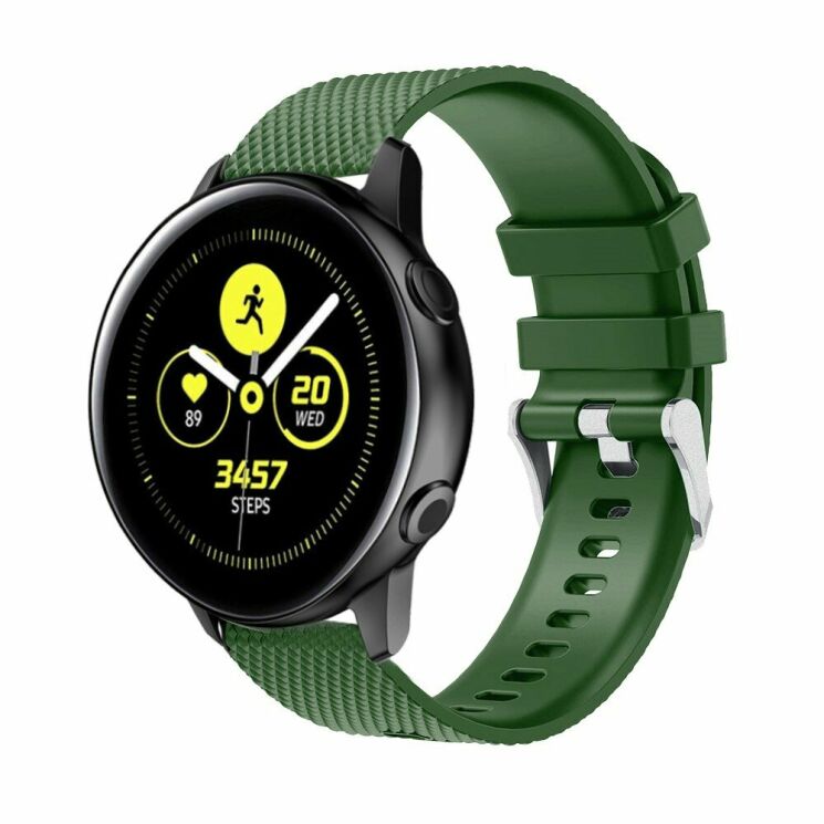 Ремінець UniCase Rhombus Texture для Samsung Watch Active / Active 2 40mm / Active 2 44mm - Green: фото 2 з 3