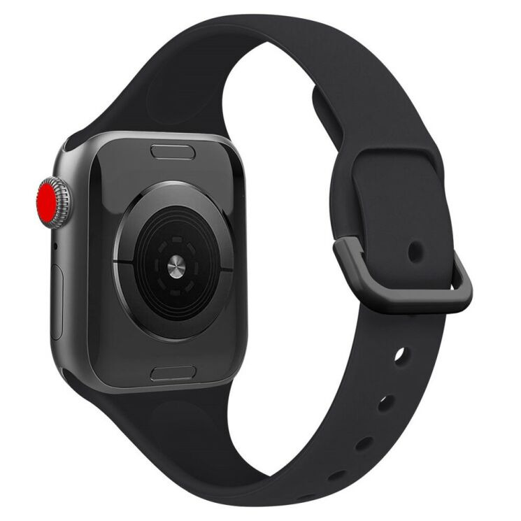 Ремінець UniCase Silicone Strap для Apple Watch 42 (Series 10/11) / 41 / 40 / SE 40 / 38 - Black: фото 2 з 5